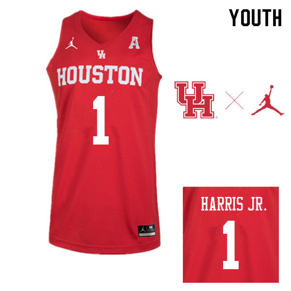 Jordan Brand Youth #1 Chris Harris Jr. Houston Cougars College Basketball Jerseys Sale-Red